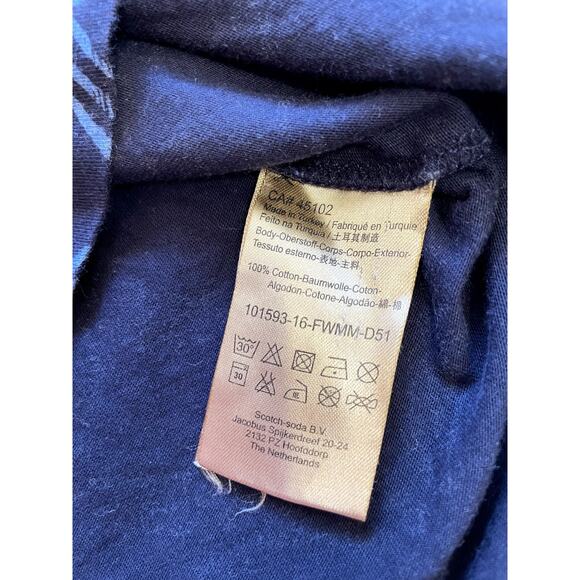 Scotch & Soda Womens Dark Blue Printed Short Sleeve Crew Neck Tee W/ Pocket Med - Picture 6 of 10